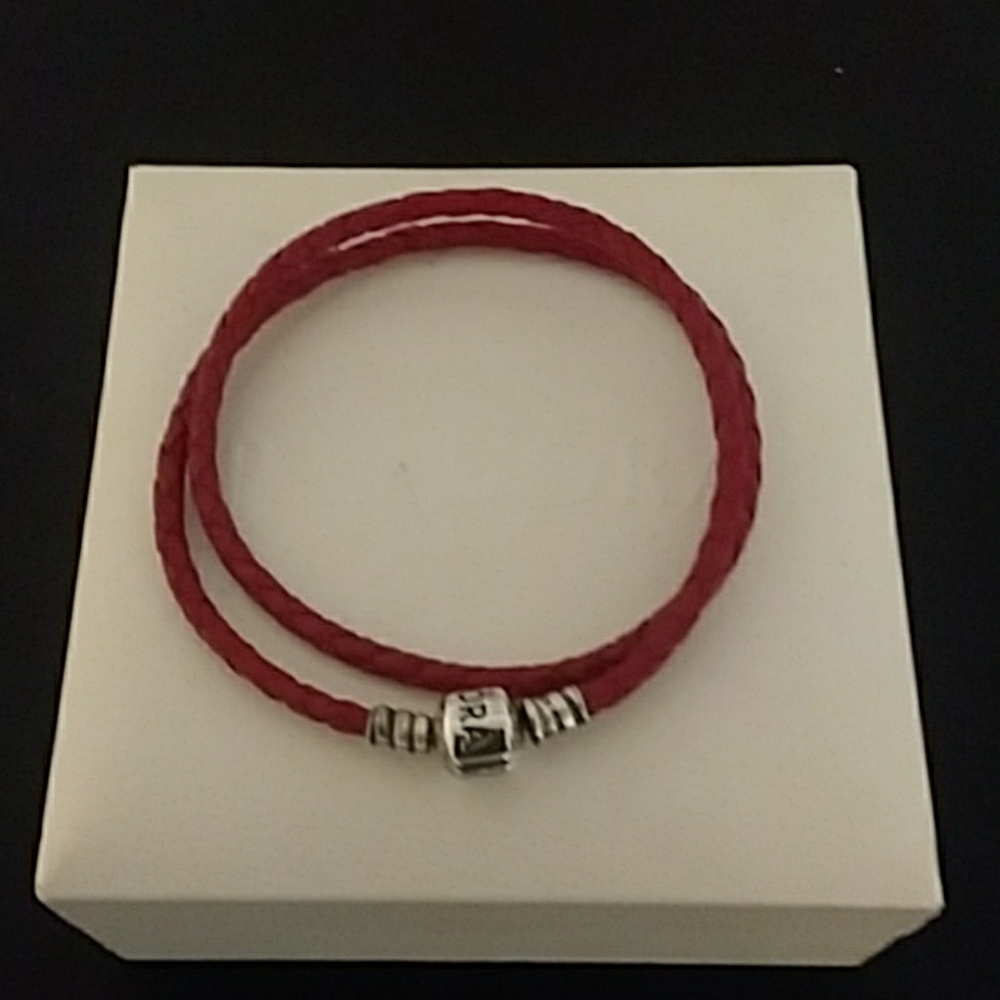 Pandora Red Leather Double Rope Bracelet